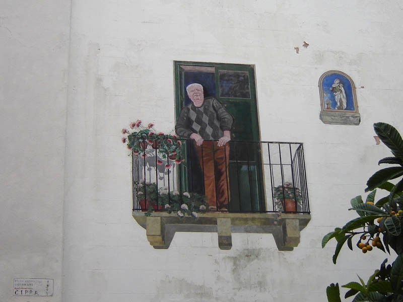 Sopralaterra, affacciato al balcone di casa